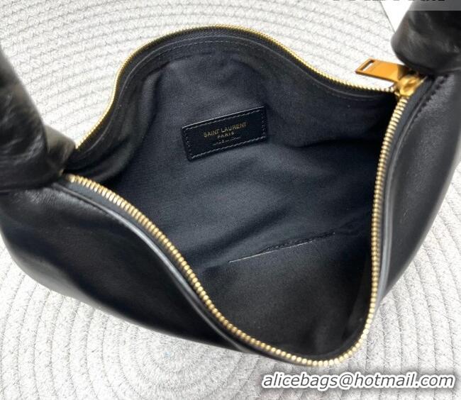 Promotional Saint Laurent Amalia Mini Hobo Bag in Shiny Leather 862558 Black 2026