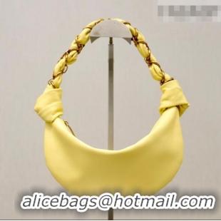 Well Crafted Saint Laurent Amalia Mini Hobo Bag in Calfskin Leather 862558 Lemon Yellow 2026