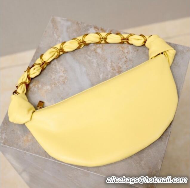 Well Crafted Saint Laurent Amalia Mini Hobo Bag in Calfskin Leather 862558 Lemon Yellow 2026