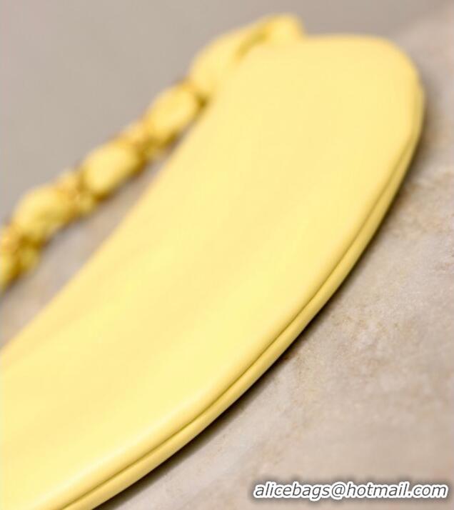 Well Crafted Saint Laurent Amalia Mini Hobo Bag in Calfskin Leather 862558 Lemon Yellow 2026