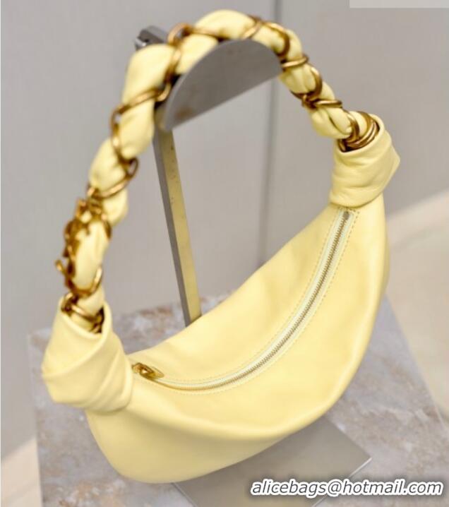 Well Crafted Saint Laurent Amalia Mini Hobo Bag in Calfskin Leather 862558 Lemon Yellow 2026