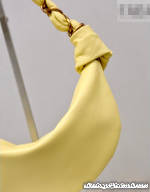 Well Crafted Saint Laurent Amalia Mini Hobo Bag in Calfskin Leather 862558 Lemon Yellow 2026
