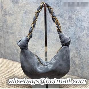 Traditional Specials Saint Laurent Amalia Mini Hobo Bag in Suede 862558 Grey 2026