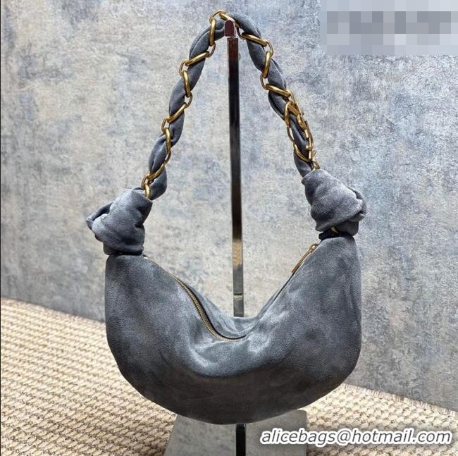 Traditional Specials Saint Laurent Amalia Mini Hobo Bag in Suede 862558 Grey 2026