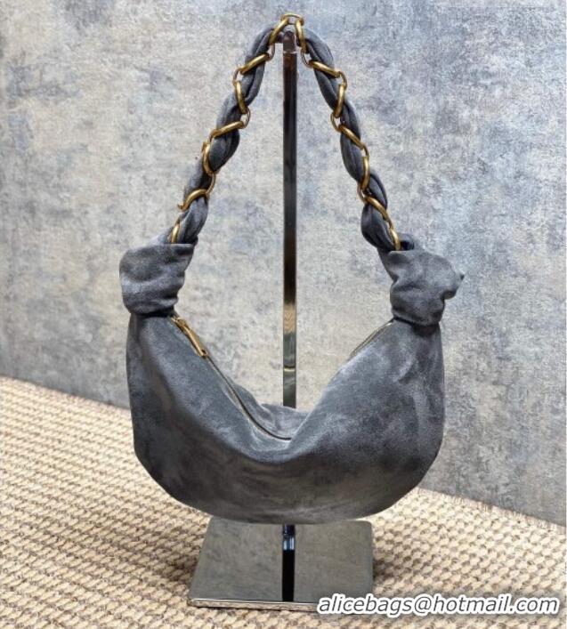 Traditional Specials Saint Laurent Amalia Mini Hobo Bag in Suede 862558 Grey 2026