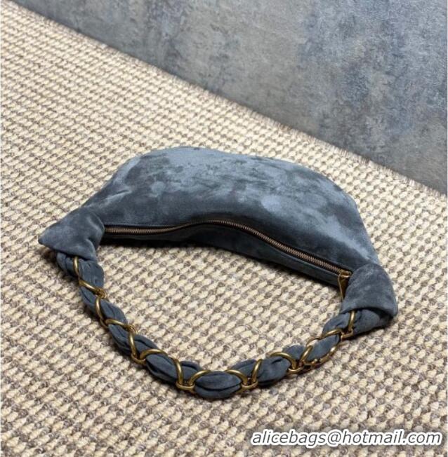 Traditional Specials Saint Laurent Amalia Mini Hobo Bag in Suede 862558 Grey 2026