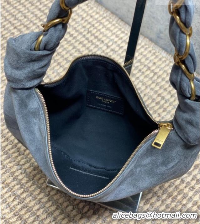 Traditional Specials Saint Laurent Amalia Mini Hobo Bag in Suede 862558 Grey 2026
