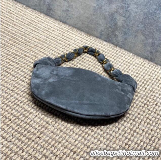 Traditional Specials Saint Laurent Amalia Mini Hobo Bag in Suede 862558 Grey 2026