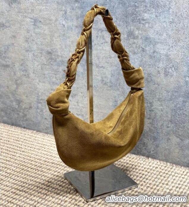 Top Grade Saint Laurent Amalia Mini Hobo Bag in Suede 862558 Golden Leaf Brown 2026