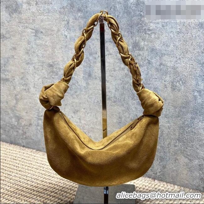 Top Grade Saint Laurent Amalia Mini Hobo Bag in Suede 862558 Golden Leaf Brown 2026