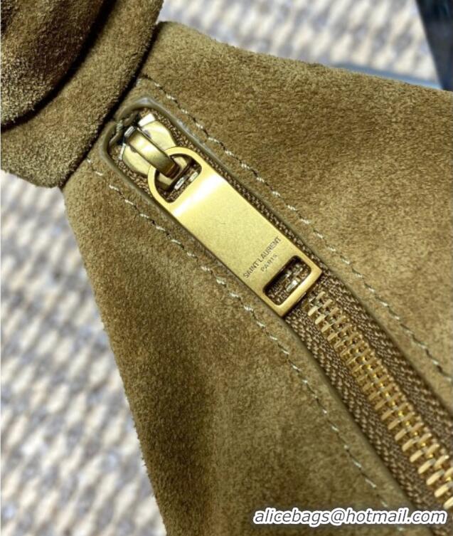 Top Grade Saint Laurent Amalia Mini Hobo Bag in Suede 862558 Golden Leaf Brown 2026