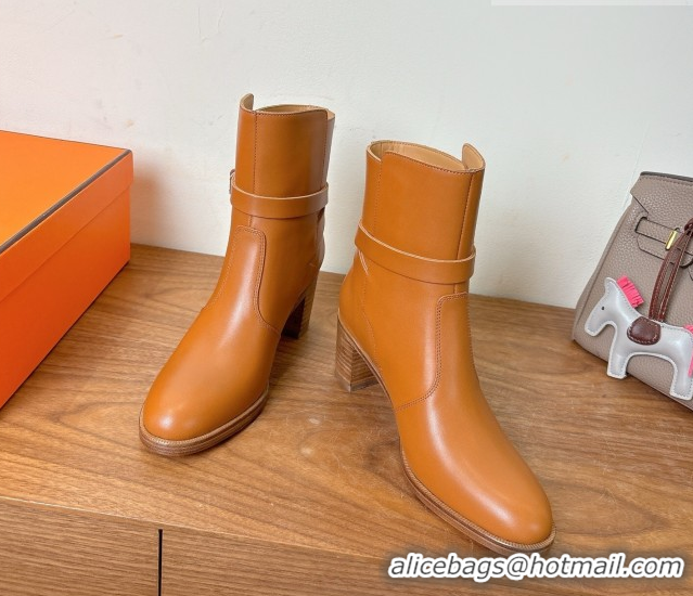 Cheap Price Hermes Neo Heel Ankle Boots in Calfskin Leather Brown 1222010 2026