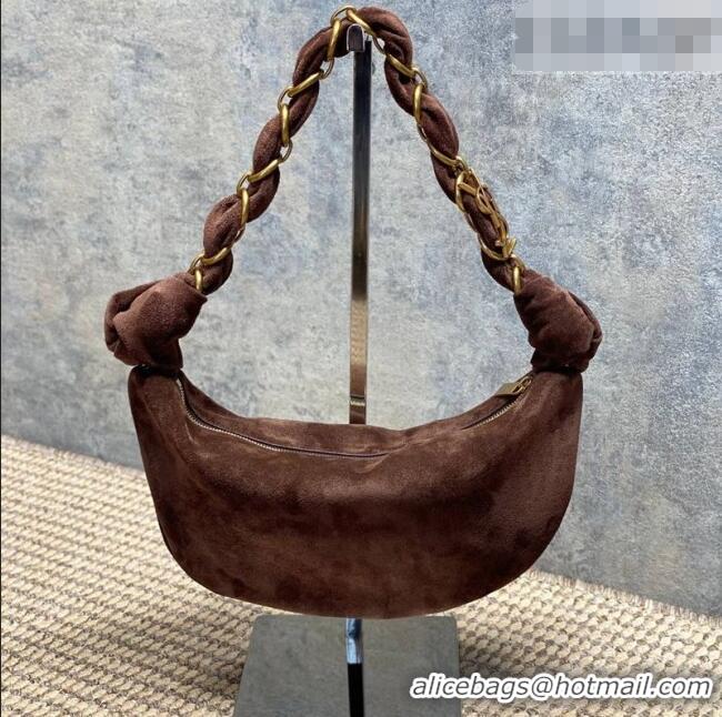 Good Product Saint Laurent Amalia Mini Hobo Bag in Suede 862558 Coffee Brown 2026