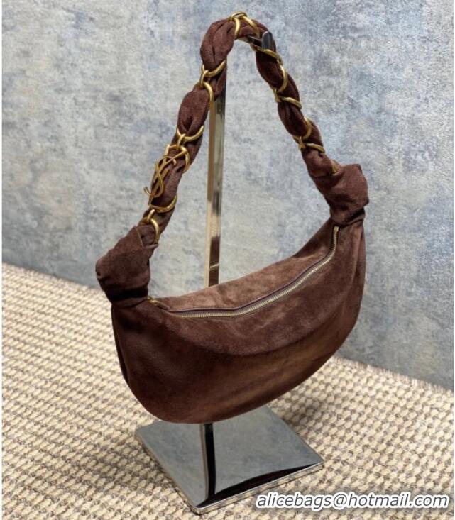Good Product Saint Laurent Amalia Mini Hobo Bag in Suede 862558 Coffee Brown 2026