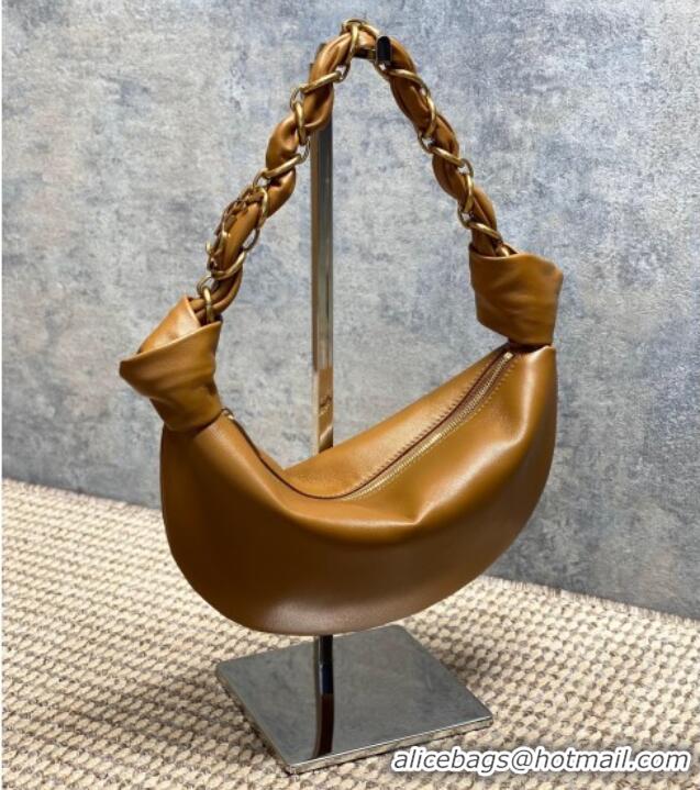 Grade Design Saint Laurent Amalia Mini Hobo Bag in Calfskin Leather 862558 Caramel Brown 2026