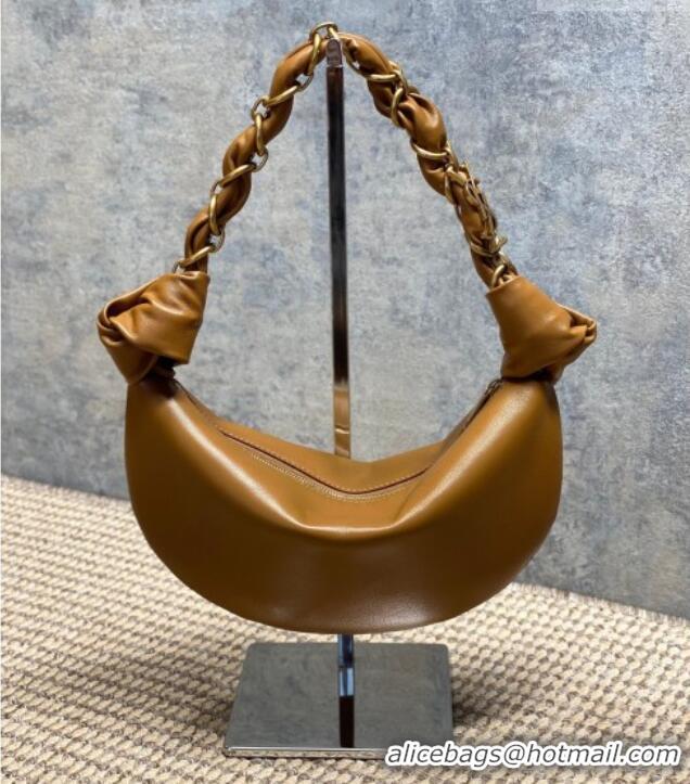 Grade Design Saint Laurent Amalia Mini Hobo Bag in Calfskin Leather 862558 Caramel Brown 2026