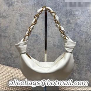 Luxury Cheap Saint Laurent Amalia Mini Hobo Bag in Calfskin Leather 862558 White 2026