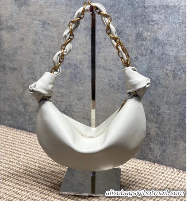 Luxury Cheap Saint Laurent Amalia Mini Hobo Bag in Calfskin Leather 862558 White 2026