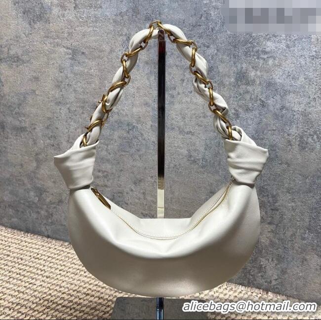 Luxury Cheap Saint Laurent Amalia Mini Hobo Bag in Calfskin Leather 862558 White 2026