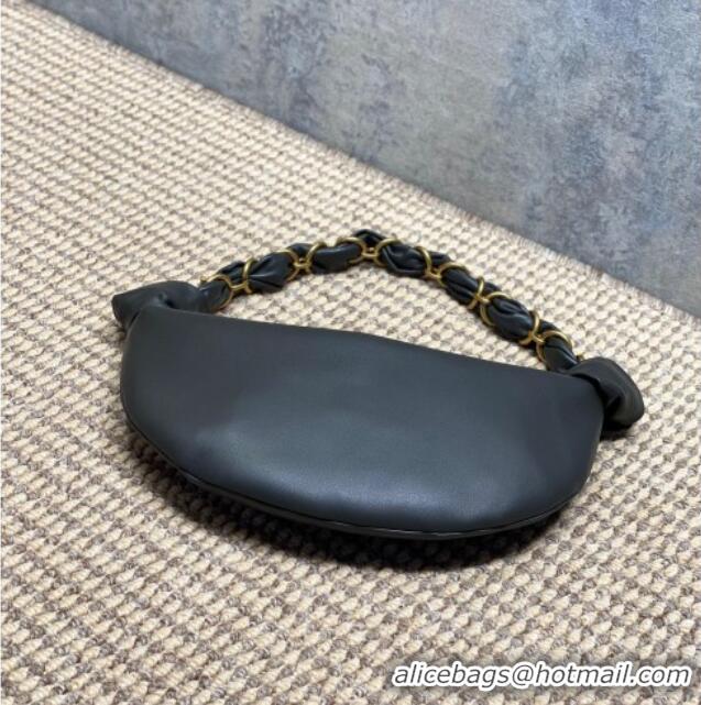 Luxury Cheap Saint Laurent Amalia Mini Hobo Bag in Calfskin Leather 862558 Grey 2026