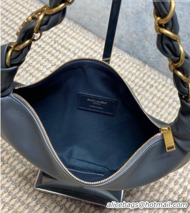 Luxury Cheap Saint Laurent Amalia Mini Hobo Bag in Calfskin Leather 862558 Grey 2026