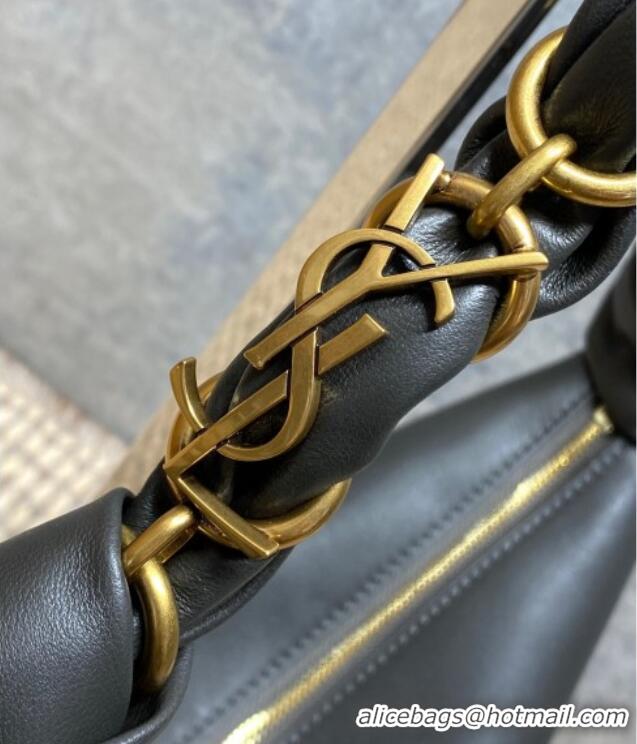 Luxury Cheap Saint Laurent Amalia Mini Hobo Bag in Calfskin Leather 862558 Grey 2026