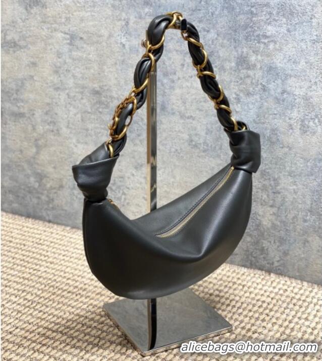 Luxury Cheap Saint Laurent Amalia Mini Hobo Bag in Calfskin Leather 862558 Grey 2026