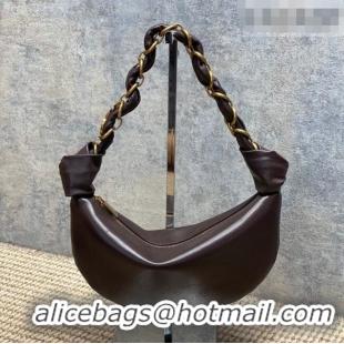 Grade Design Saint Laurent Amalia Mini Hobo Bag in Calfskin Leather 862558 Coffee Brown 2026
