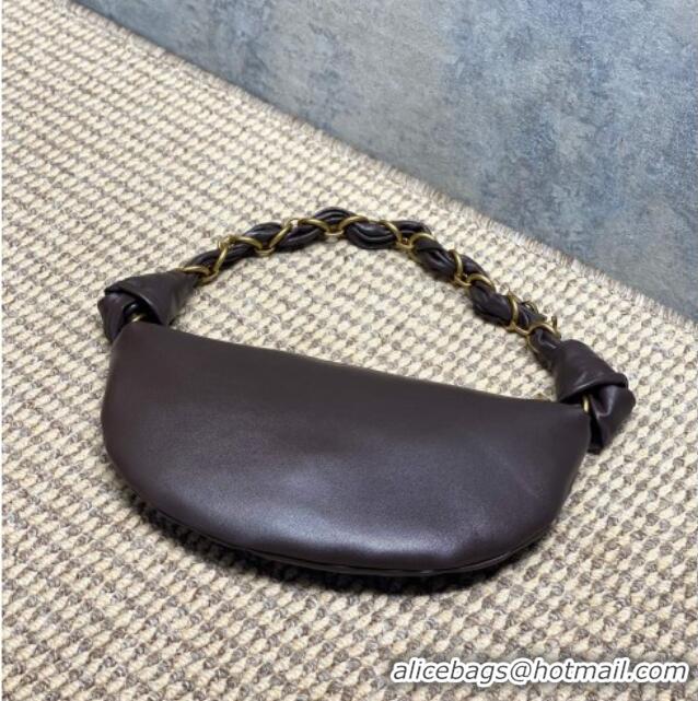 Grade Design Saint Laurent Amalia Mini Hobo Bag in Calfskin Leather 862558 Coffee Brown 2026