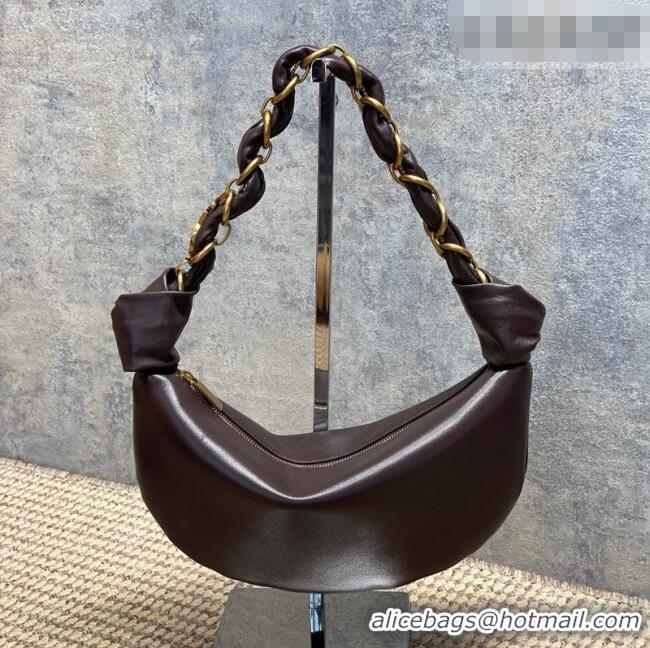 Grade Design Saint Laurent Amalia Mini Hobo Bag in Calfskin Leather 862558 Coffee Brown 2026