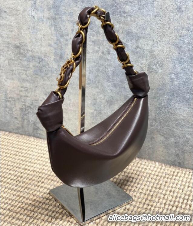 Grade Design Saint Laurent Amalia Mini Hobo Bag in Calfskin Leather 862558 Coffee Brown 2026