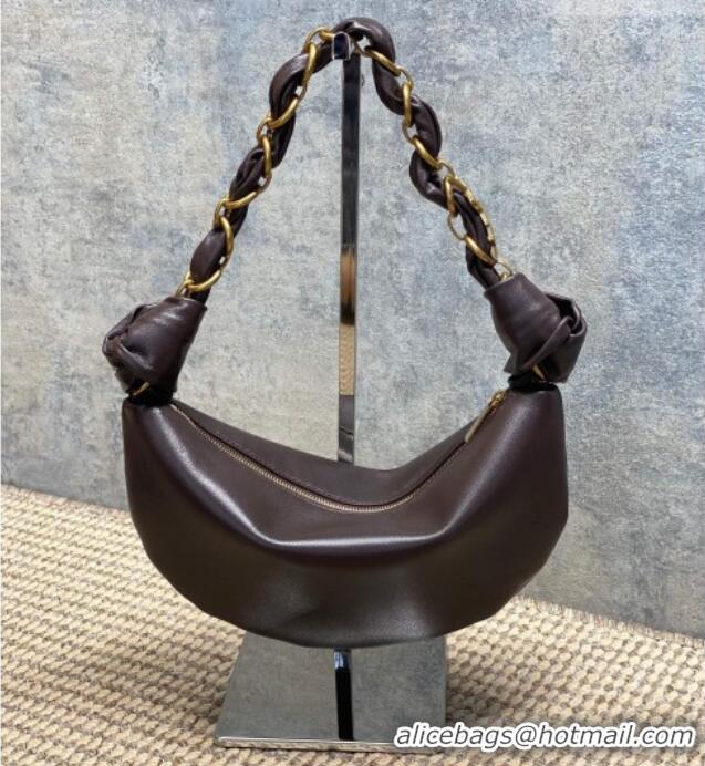 Grade Design Saint Laurent Amalia Mini Hobo Bag in Calfskin Leather 862558 Coffee Brown 2026