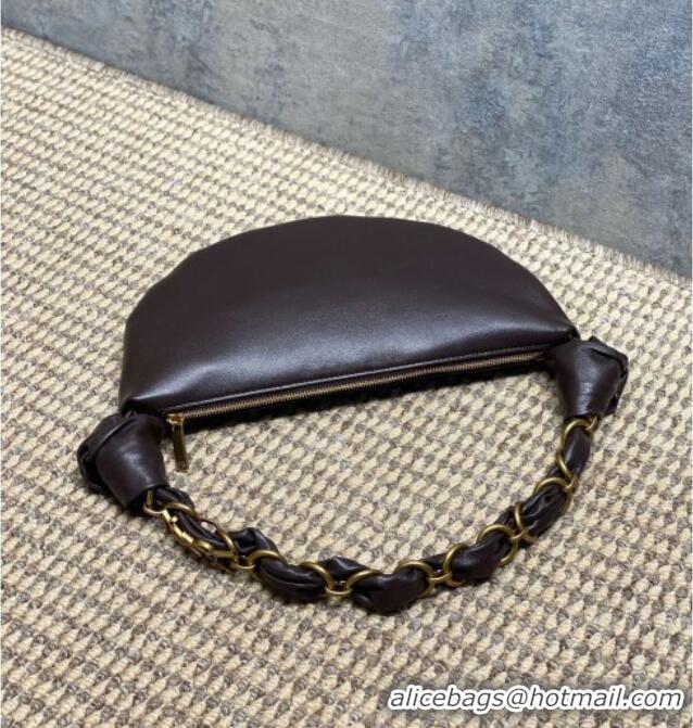 Grade Design Saint Laurent Amalia Mini Hobo Bag in Calfskin Leather 862558 Coffee Brown 2026