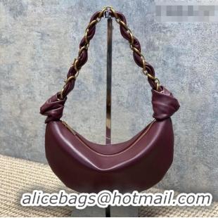 Top Design Saint Laurent Amalia Mini Hobo Bag in Calfskin Leather 862558 Burgundy 2026