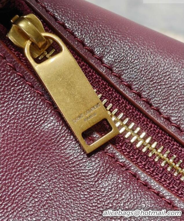 Top Design Saint Laurent Amalia Mini Hobo Bag in Calfskin Leather 862558 Burgundy 2026