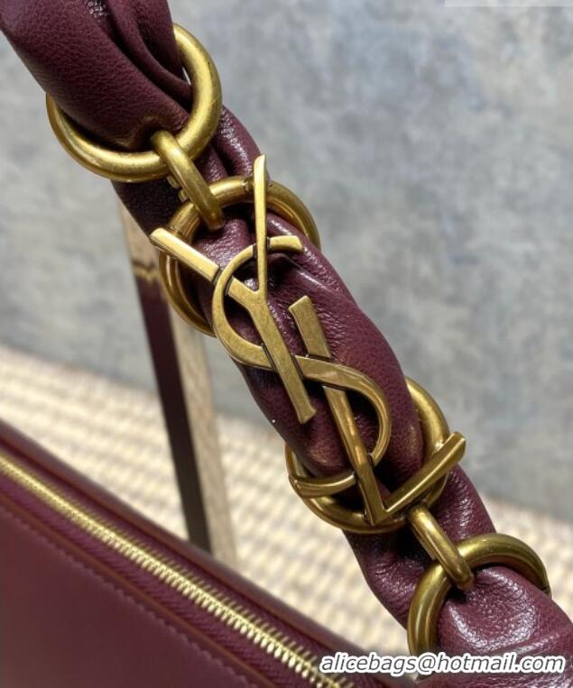 Top Design Saint Laurent Amalia Mini Hobo Bag in Calfskin Leather 862558 Burgundy 2026