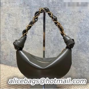 Best Price Saint Laurent Amalia Mini Hobo Bag in Calfskin Leather 862558 Musk Green 2026