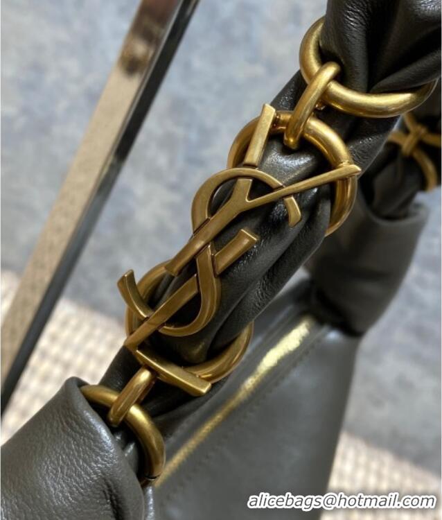 Best Price Saint Laurent Amalia Mini Hobo Bag in Calfskin Leather 862558 Musk Green 2026