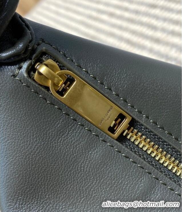 Best Price Saint Laurent Amalia Mini Hobo Bag in Calfskin Leather 862558 Musk Green 2026