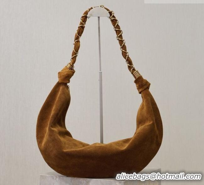 Super Quality Saint Laurent Amalia Hobo Bag in Suede 862210 Caramel Brown 2026