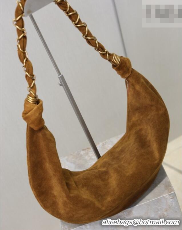 Super Quality Saint Laurent Amalia Hobo Bag in Suede 862210 Caramel Brown 2026