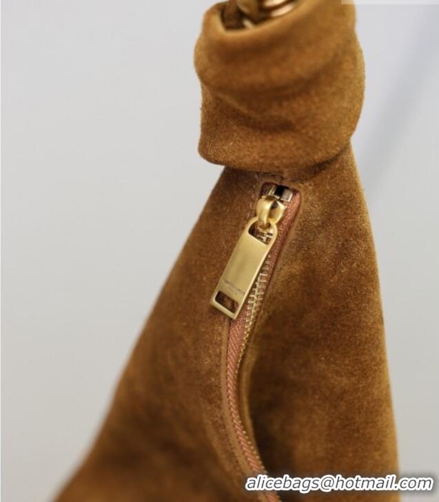 Super Quality Saint Laurent Amalia Hobo Bag in Suede 862210 Caramel Brown 2026