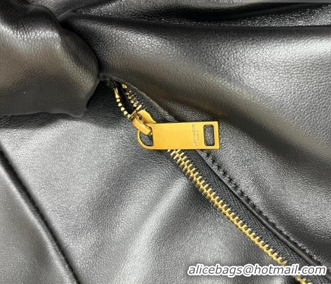 Best Grade Saint Laurent Amalia Hobo Bag in Shiny Leather 862210 Black 2026