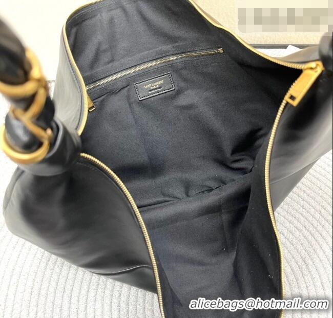 Best Grade Saint Laurent Amalia Hobo Bag in Shiny Leather 862210 Black 2026