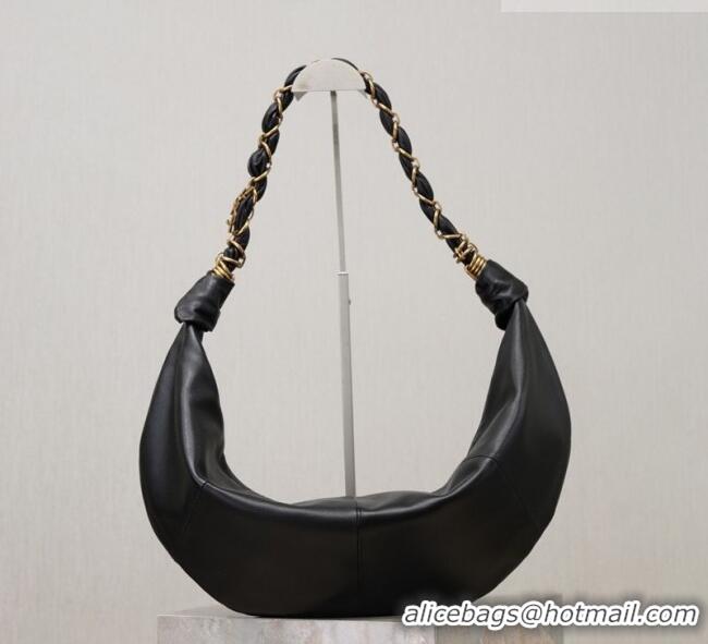Super Quality Saint Laurent Amalia Hobo Bag in Calfskin Leather 862210 Black 2026