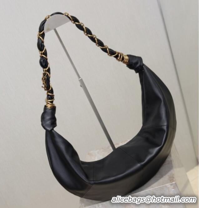 Super Quality Saint Laurent Amalia Hobo Bag in Calfskin Leather 862210 Black 2026