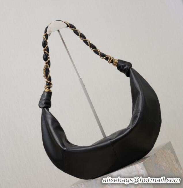 Super Quality Saint Laurent Amalia Hobo Bag in Calfskin Leather 862210 Black 2026