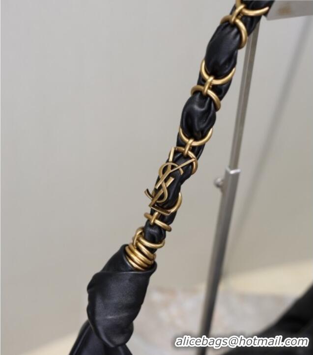 Super Quality Saint Laurent Amalia Hobo Bag in Calfskin Leather 862210 Black 2026