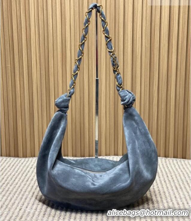 Pretty Style Saint Laurent Amalia Hobo Bag in Suede 862210 Grey 2026
