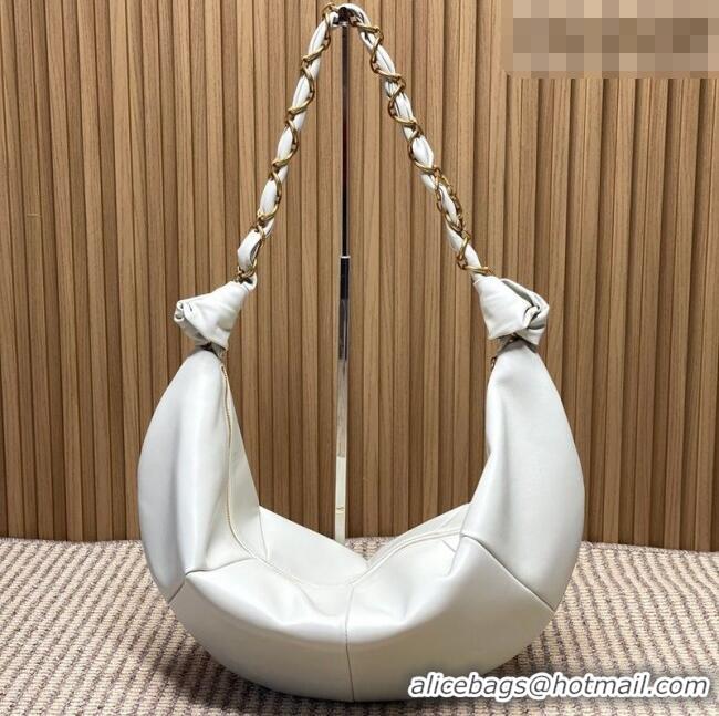 Well Crafted Saint Laurent Amalia Hobo Bag in Calfskin Leather 862210 White 2026